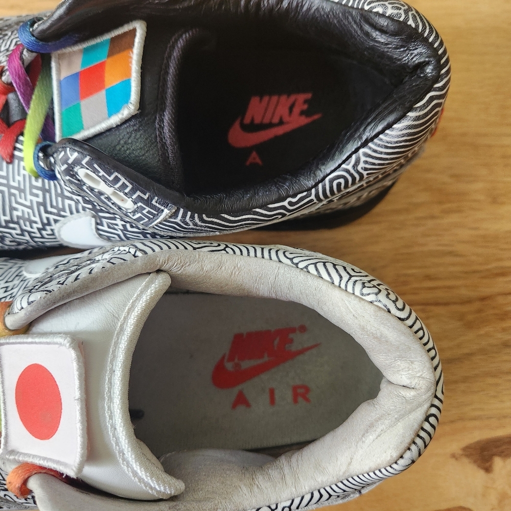 Nike Air Max 1 On Air Tokyo Maze Mens Size 10 White Black Sneakers Leather Shoes - Picture 7 of 10